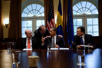 Em Novembro, Obama e Barroso voltarão a encontrar-se numa cimeira, a primeira em solo europeu. Foto Casa Branca