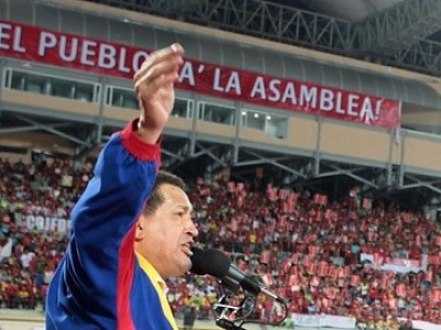 Chávez durante a campanha. Foto VTV
