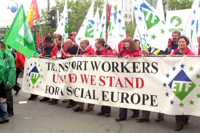 Manifestação europeia realizada em Bruxelas a 15 de Maio de 2009 -
 Foto da Photothèque du mouvement social
