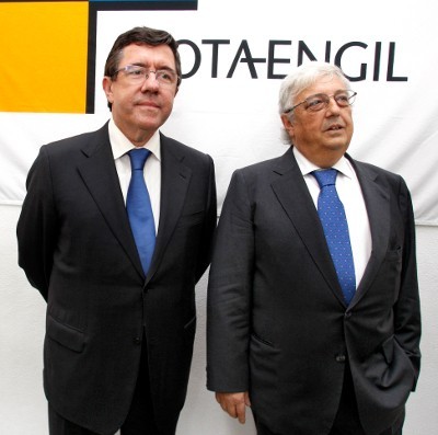 António Mota e Jorge Coelho, ex-ministro do Partido Socialista, presidente executivo do Grupo Mota-Engil. Foto de Estela Silva, Lusa.