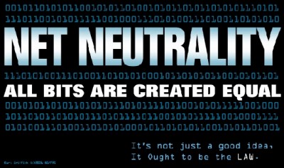 Neutralidade da Internet - “Todos os bits (a mis pequena unidade de informação) são criados iguais” - Logo em defesa da neutralidade da Internet