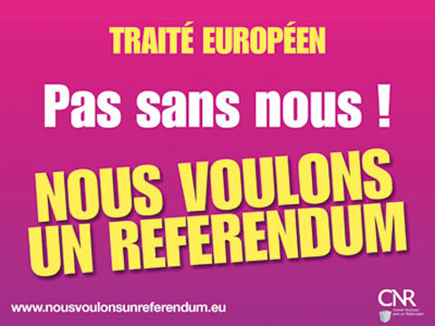 Tratado Europeu Não sem nós Queremos um Referendo