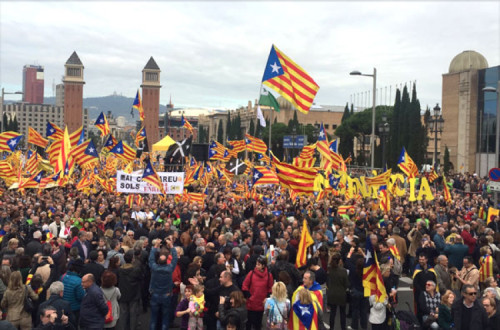 Manifestação em Barcelona.