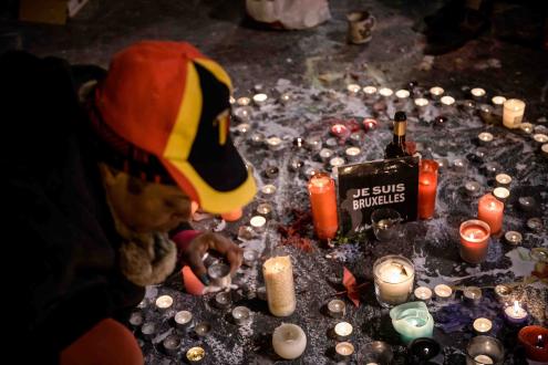Homenagem às vítimas do atentado em Bruxelas, Bélgica, foto de Christophe Petit Tesson/Lusa
