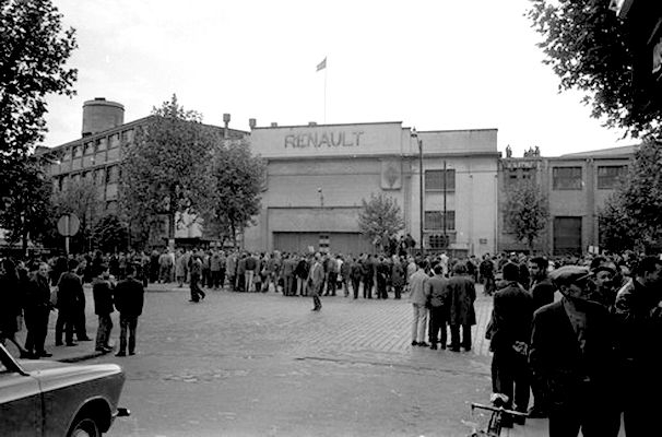 As greves na Renault foram marcantes, no maio de 1968