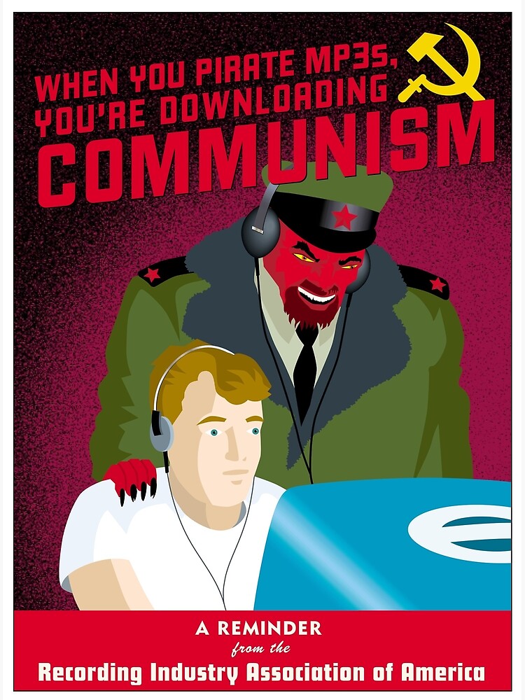 cartaz satiriza propaganda anti-pirataria.