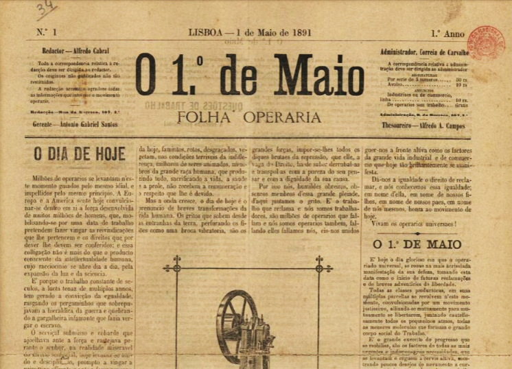 Jornal O 1º de Maio, 1 de Maio de 1891.