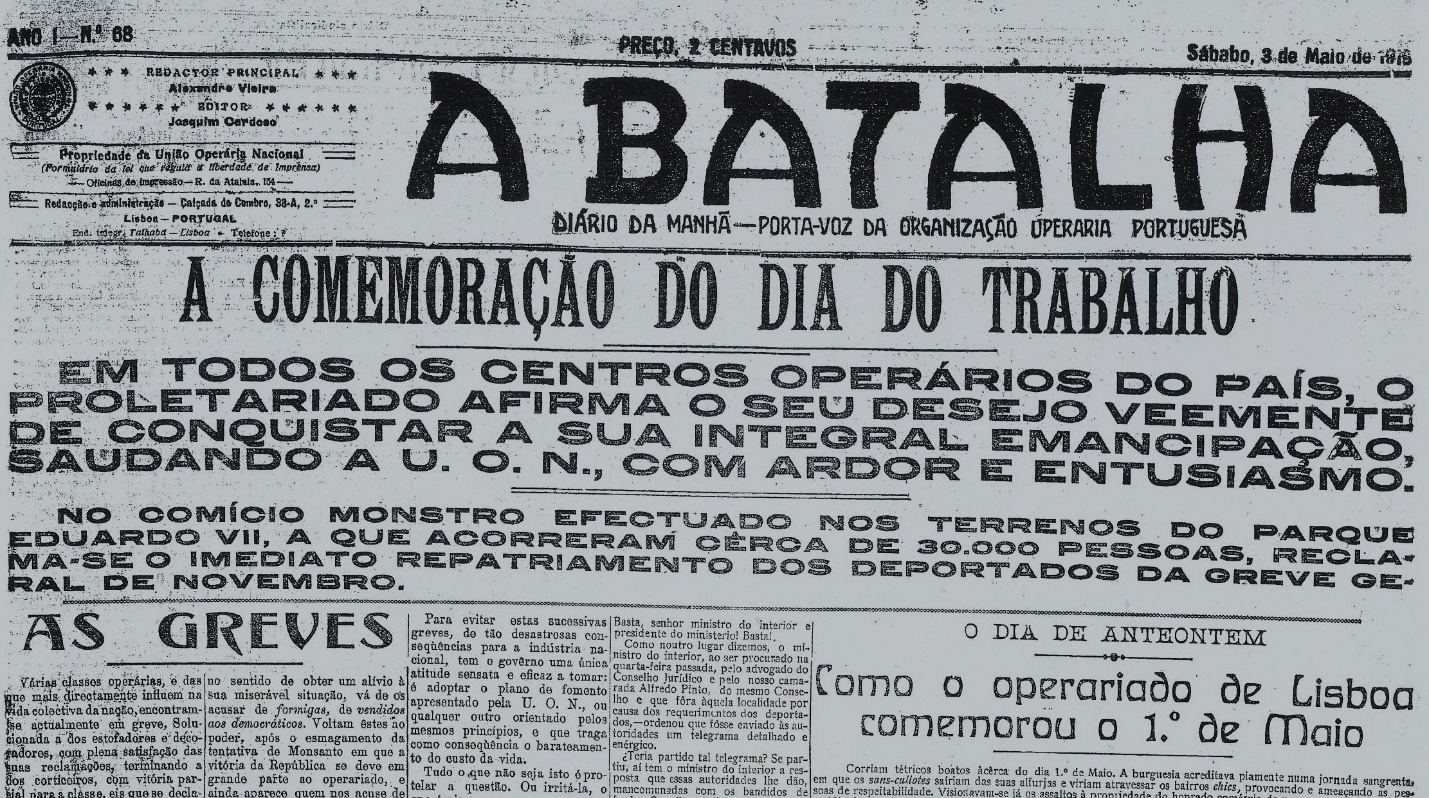 A Batalha, 3 de maio de 1919.