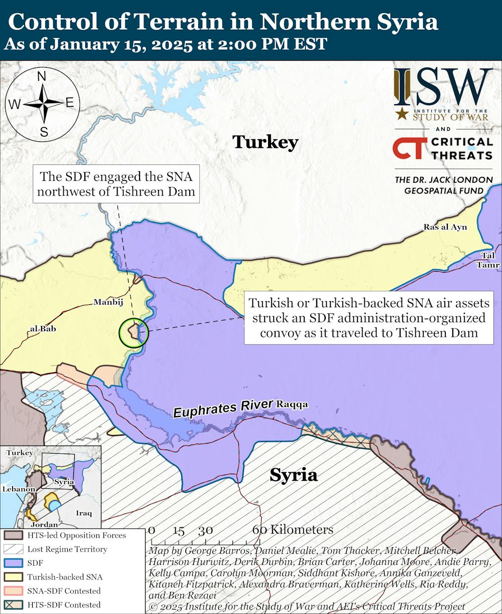 As FDS e o ENS estão a entrar em confronto no norte da Síria, nomeadamente em torno da barragem de Tishreen.