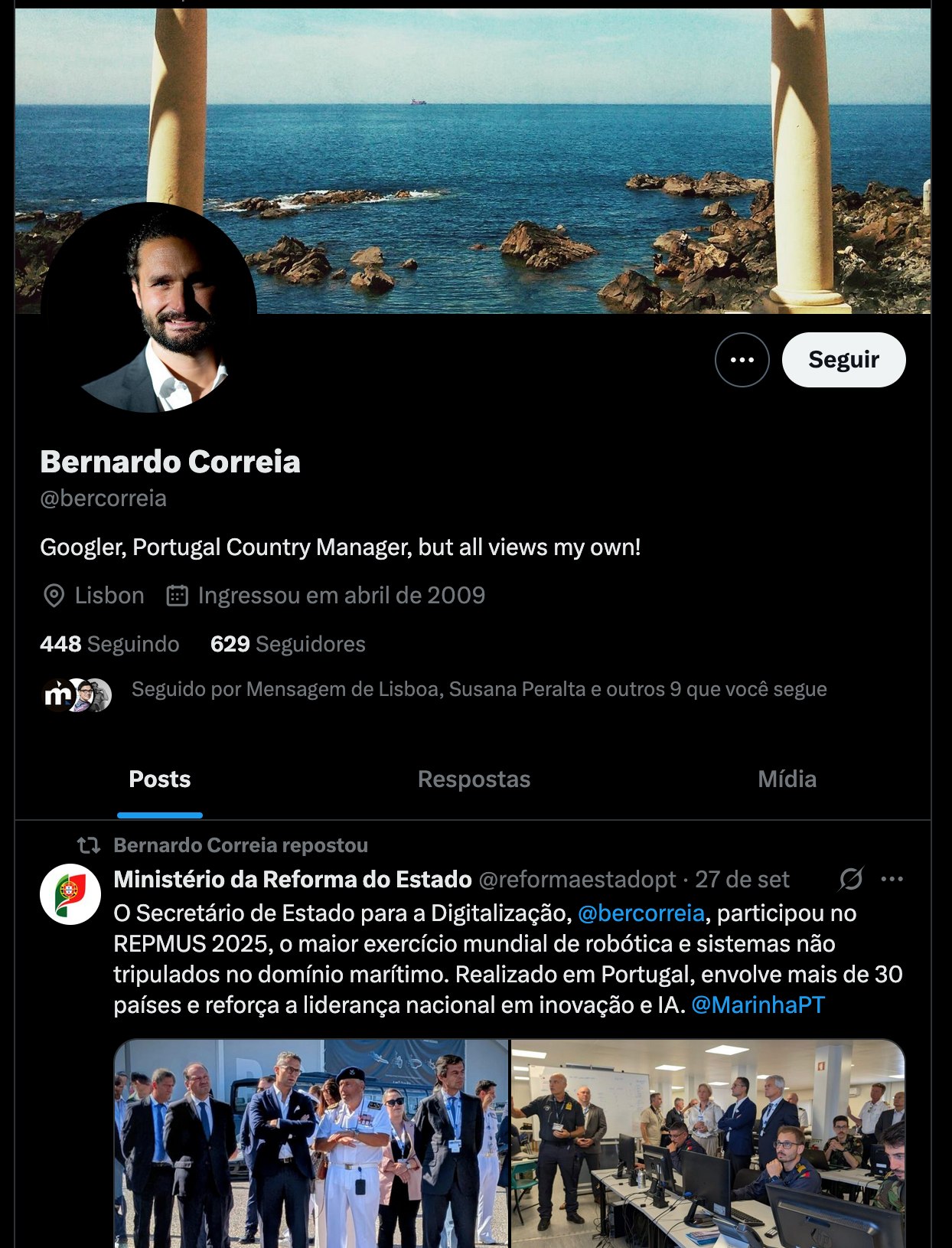 Bernardo Correia no X
