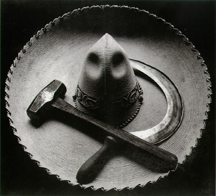 Sombrero da Revolução Mexicana com foice e martelo, Tina Modotti, 1927