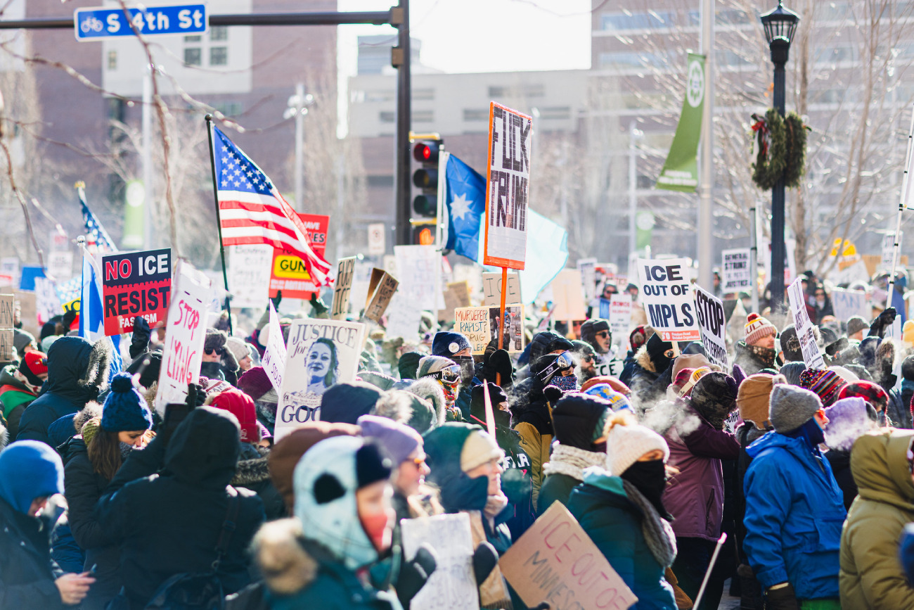 Manifestação de 22 de janeiro em Minneapolis.