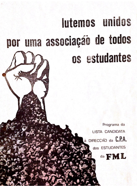 Capa da lista onde concorria Sita Valles à direção da Associação de Estudantes de Medicina, ano 72/73