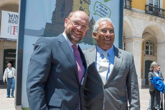 Martin Schulz e António Costa. Foto de PES.