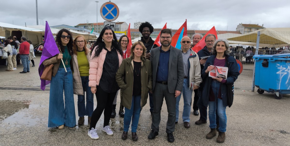 Campanha na feira de Santarém com Catarina Martins
