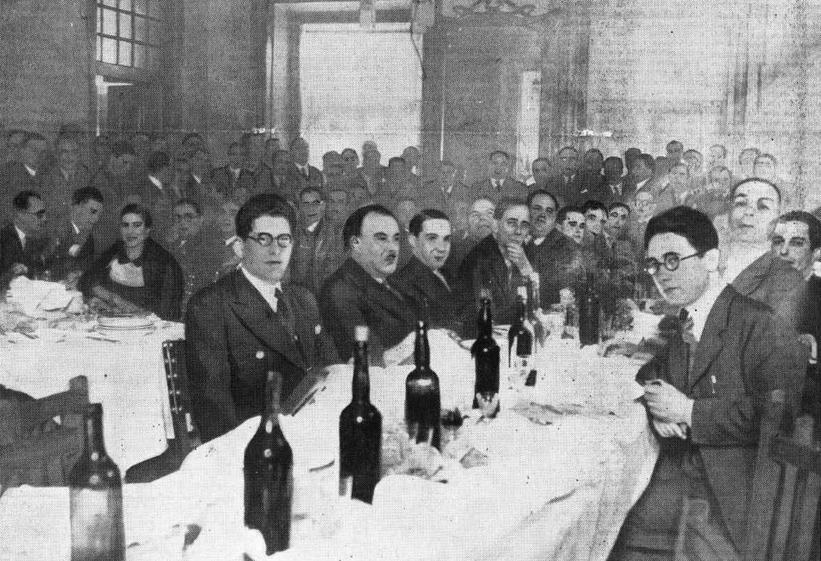Encontro de intelectuais antifascistas no qual discursou Cristiano Lima [O Diabo, 3 de fevereiro de 1935, p.1]