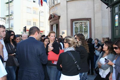 Manifestação de trabalhadores do comércio - Foto de Moisés Ferreira