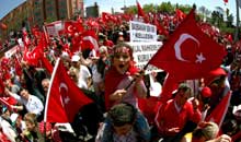 Manifestação em Istambul - Foto da Lusa