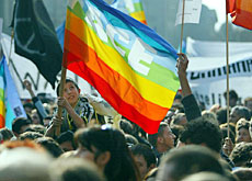 manifestação contra a guerra