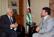 Mahmud Abbas com o rei da Jordânia, Abdullah, 24 de Junho - Foto da Lusa