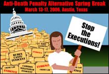 Parem as execuções - cartaz mobilizando para acção contra a pena de morte em Austin - Texas