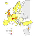 Mapa Salários na Europa