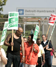 Piquete de greve em Detroit. Foto Lusa