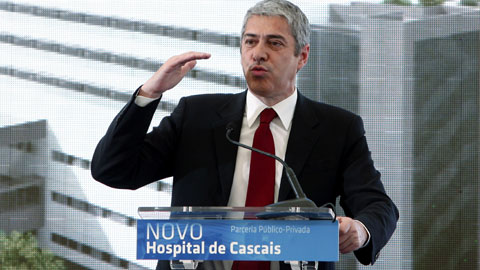 José Sócrates na apresentação do novo Hospital de Cascais em Fevereiro passado - Foto de Lusa