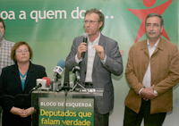 Louçã com Guida Vieira e Paulo Martins em campanha na Madeira