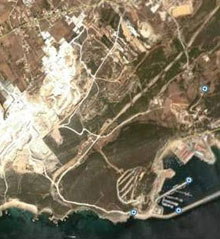 Pedreira, imagem de satélite do Google