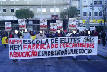 Protesto dos estudantes de Braga em Maio de 2007. Imagem de Arquivo