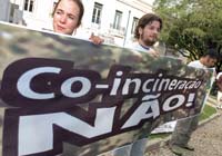 manifestação contra a co-incineração
