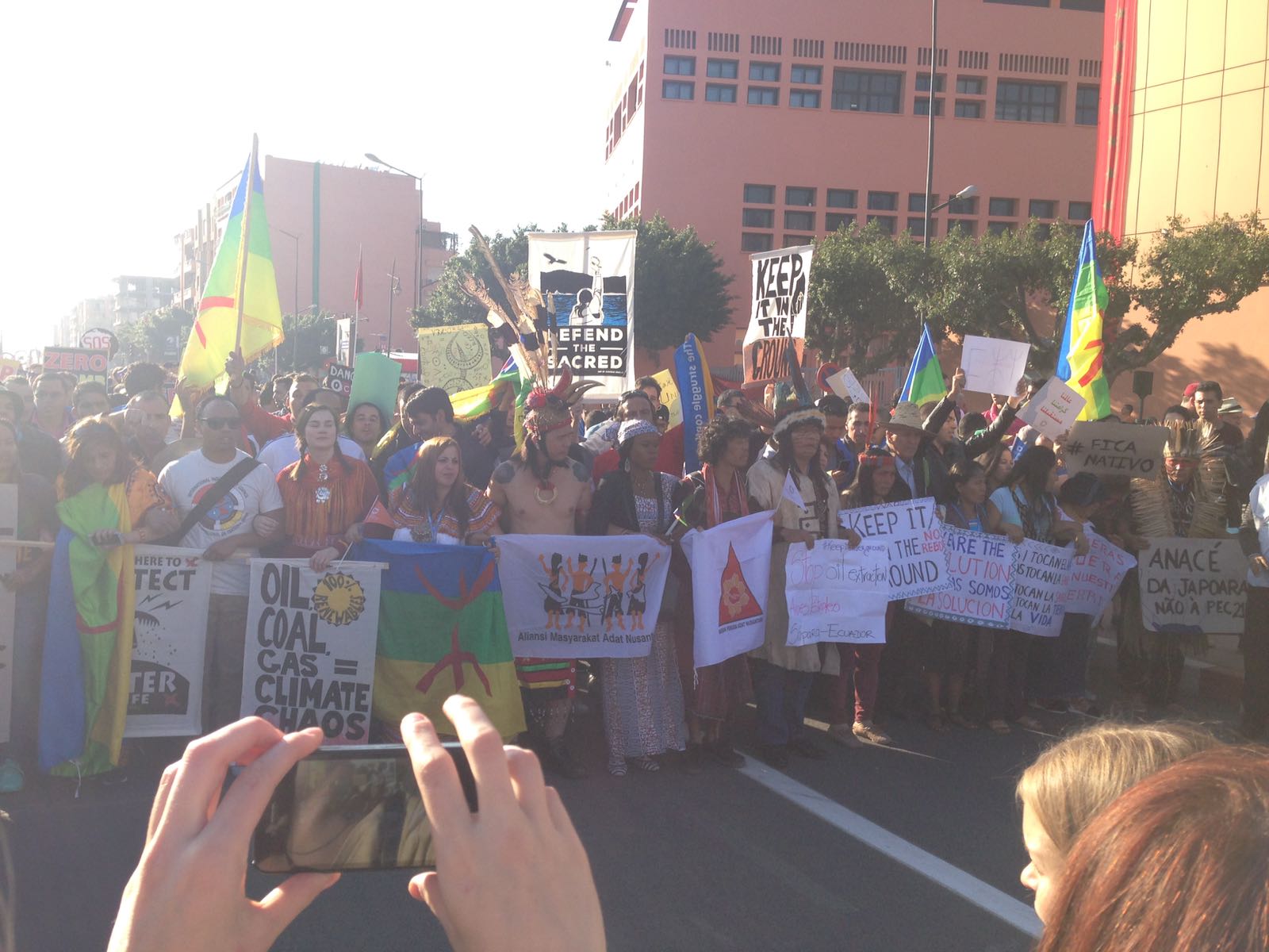Manifestação em Marraquexe, durante a COP-22