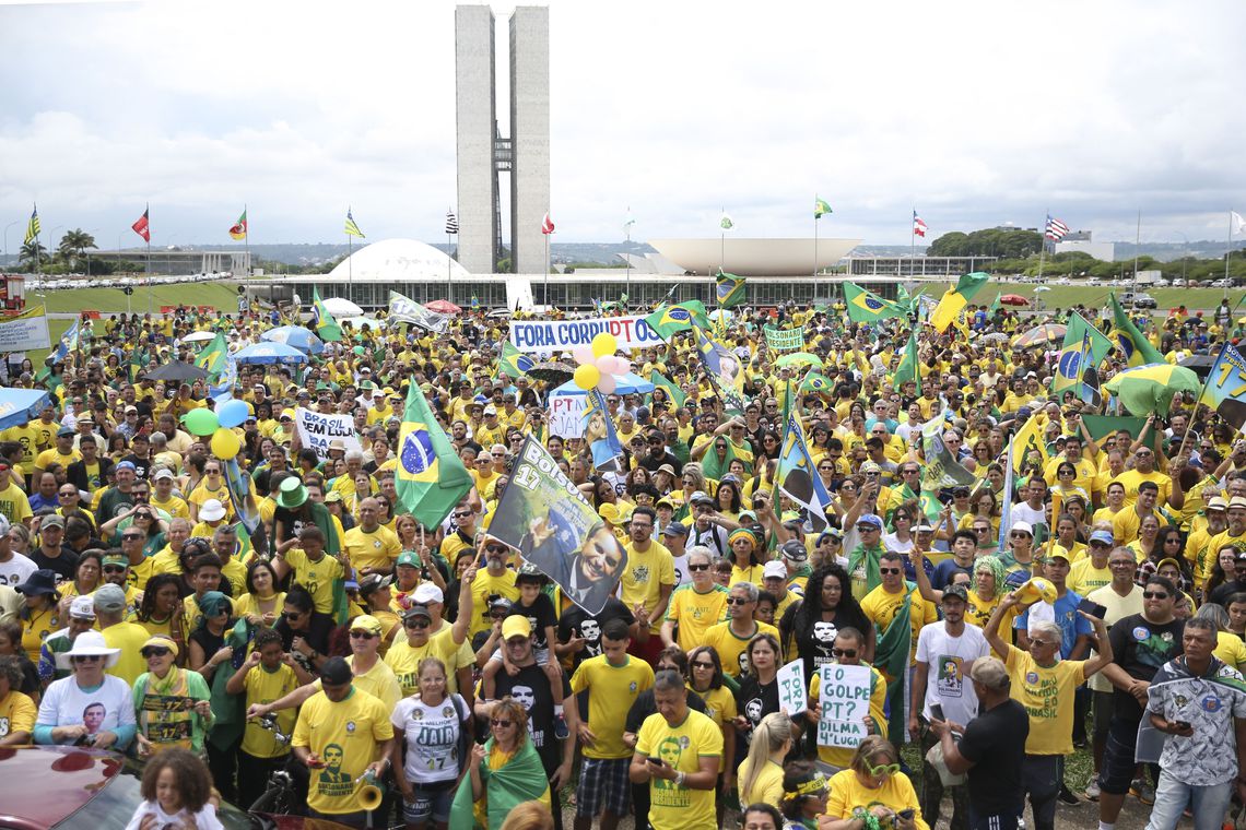 Manifestação pró-Bolsonaro. Foto José Cruz, Agência Brasil