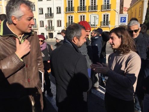 Luís Monteiro na manifestação da ABIC, 18 de janeiro de 2017