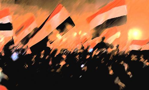Revolta na Praça Tahrir, no Egito, 2012.