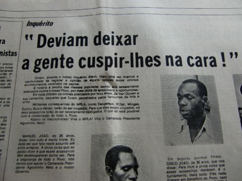 Artigos como este do Jornal de Angola incitavam à violência, à delação e ao ódio