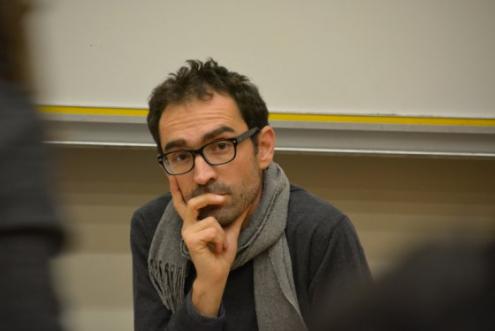 Cédric Durand num debate em 2015.Foto de Attac Essone.