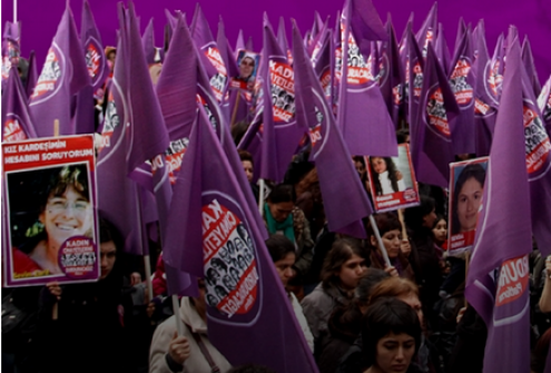 Manifestação contra o femicídio. Imagem da Plataforma Vamos acabar com os Femícidios.