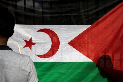 Bandeira do Sahara Ocidental. Foto de Luva Piergiovanni via EFA/EPA/Lusa.
