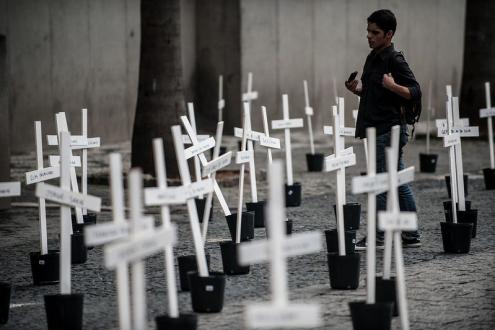 Memorial às vítimas do massacre do Carandiru. Foto de Marcelo Camargo/Agencia Brasil.