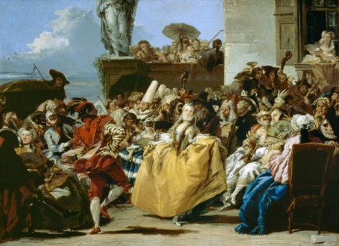 Giovanni Domenico Tiepolo (1727-1804), Scène Carnival, le menuet, 1750, Musée du Louvre, Paris – Foto wikipedia
