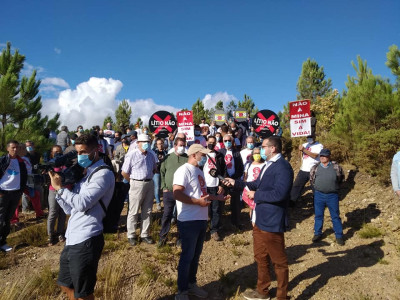 Protesto contra a mina de lítio a céu aberto em Montalegre. Foto de Montalegre Com Vida/Facebook.