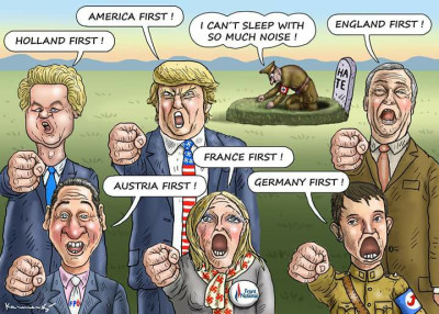 A extrema direita reacionária, autoritária e / ou fascista tem estado em ascensão em todo o mundo e já governa metade dos países do mundo