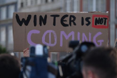 Cartaz na greve climática estudantil. Setembro de 2019.