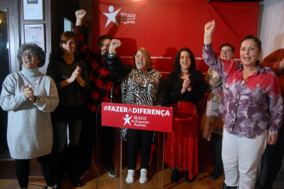 Alexandra Manes e candidatas do Bloco pela ilha Terceira