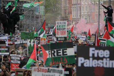 Manifestação em solidariedade com a Palestina