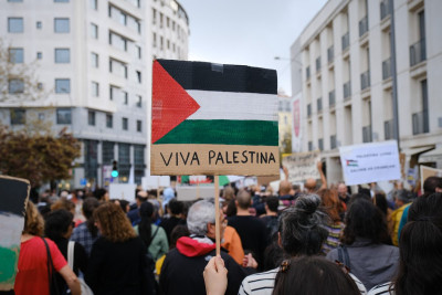 Manifestação de solidariedade com a Pelestina em Lisboa.