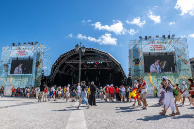 Um dos palcos instalados para as JMJ em Lisboa