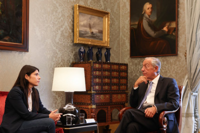 Mariana Mortágua e Marcelo Rebelo de Sousa.